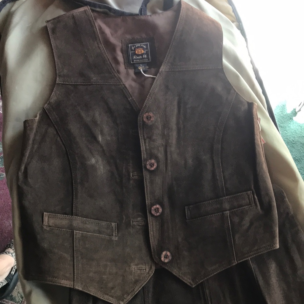Route 66 leather vest